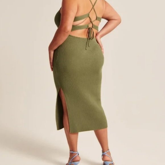 Abercrombie Womens Laced Up Midi Dress in Brown - Picture 3 of 6